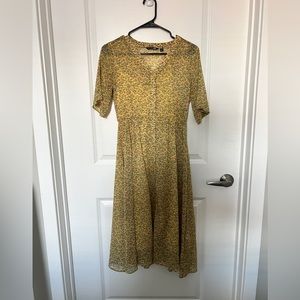 Uniqlo - Ines de la Fressange Yellow Floral Midi Dress